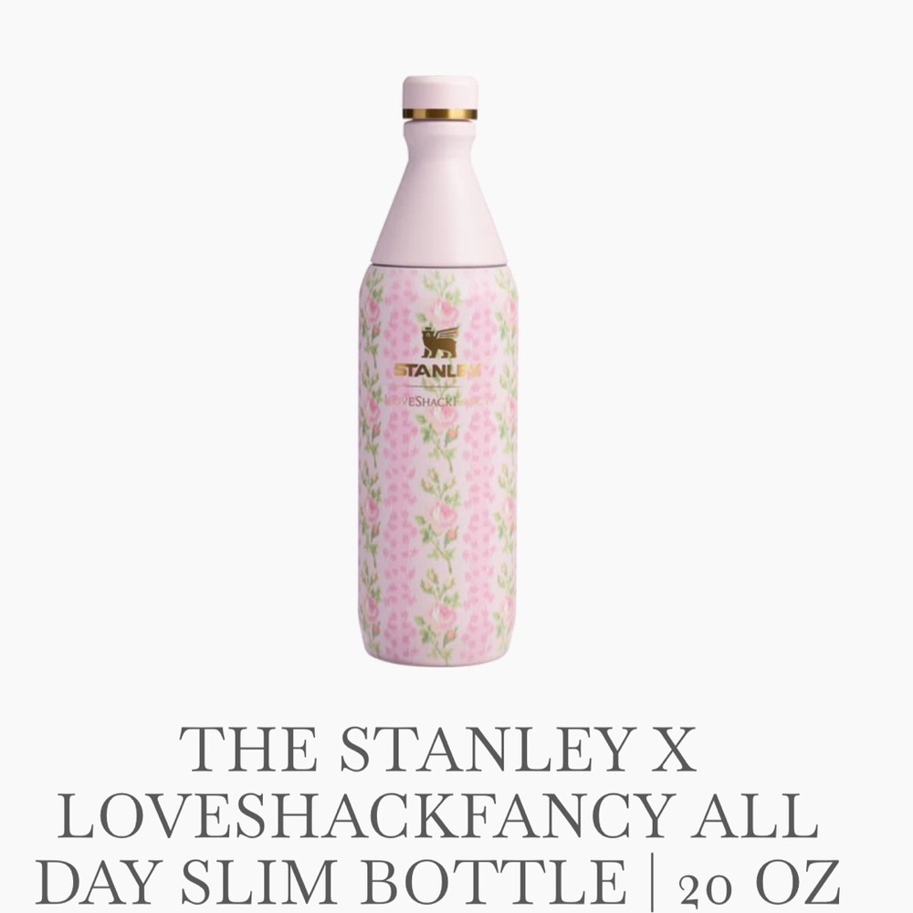 The Stanley x LoveShackFancy All Day Slim Bottle Blooming Heirloom 20 Oz